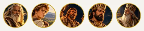 Portraits of Moses, David, Gideon, Cyrus, and Solomon, types of the servant in Isaiah